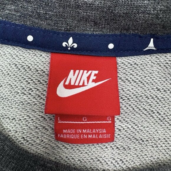 PSG Nike 1970 Gray Long Sleeve Pullover Sweatshirt Men’s L Soccer Football - Picture 8 of 10